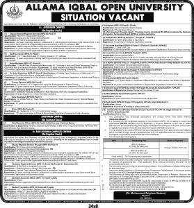 AIOU Jobs Nov 2019 Advertisement  - Online Apply -  Application Form