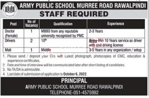 army PUBLIC SCHOOL STAFF REQUIRED 2022