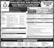 Jobs At PAF Medical And Educational Branches - Pakistan Air force Jobs 2019