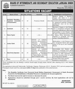 Jobs In Board Of Intermediate And Secondary Education 2019