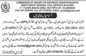 Jobs In Commission Of Inquiry On Enforced Disappearances