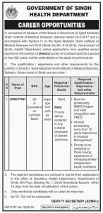 Jobs In Government Of Sindh Health Department