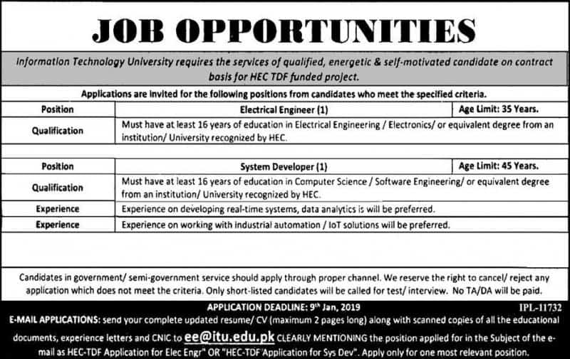 Jobs In Information Technology University