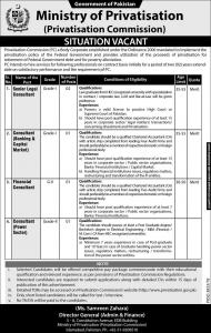 Jobs In Ministry Of Privatisation -  Privatisation Commission Jobs 2019