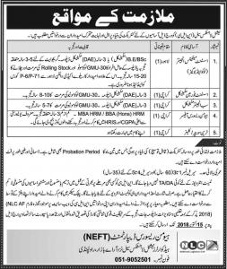 Jobs In National Logistics Cell NLC Lahore And Karachi
