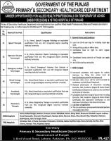 Jobs In Primary And Secondary Healthcare Department 2019