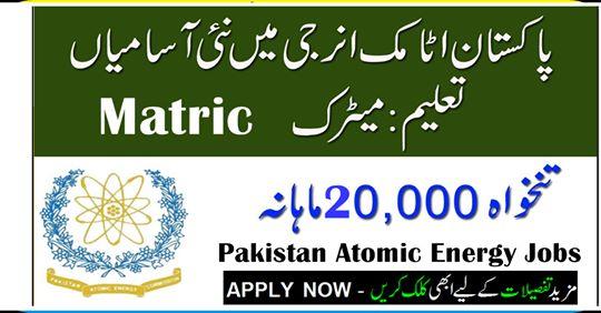 Jobs In Public Sector Organization - Pakistan Atomic Energy Jobs 2019