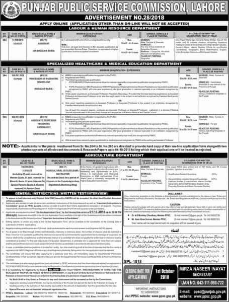 Jobs In Punjab Public Service Commission PPSC