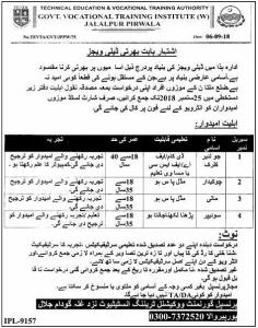 Jobs In Technical Education And Vocational Training Authority TEVTA
