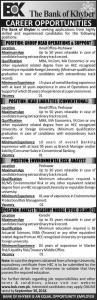 Jobs In The Bank Of Khyber (Multiple Cities)