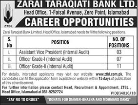 Jobs In Zarai Taraqiati Bank Ltd - ZTBL Jobs 2019