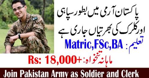 Join Pak Army As Soldier & Clerk 2019 - Latest Advertisement - Apply Now