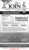 Join Pakistan Navy As PN Cadet For Permanent Commission In Term 2023-A