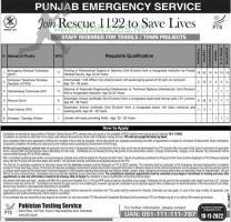 Join Rescue 1122 Emergency Service Jobs 2022