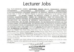 LECTURER JOBS IN MINISTRY OF DEFENCE JOBS 2023