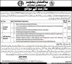 Pakistan Railways Jobs 2020 For Matric Pass Skilled Workers