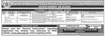 Planning & Development Board PPSC Jobs 2020