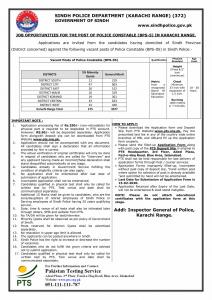 Sindh Police Jobs 2020 PTS Karachi For Police Constables (BPS-5)