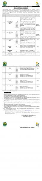 PTS JOBS IN KHYBER PAKHTUNKHWA FOOD SAFETY & HALAL FOOD AUTHORITY