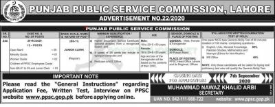 Punjab Public Service Commission (PPSC) Jobs, Advertisement No.22/2020