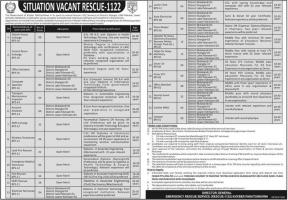 Rescue 1122 Jobs 2020 KPK - PTS Application Form - Apply Online