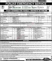 Rescue 1122 Jobs Punjab Emergency Service By PTS