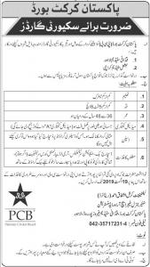 Security Guard Required In Pakistan Cricket Board (PCB)