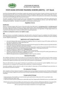 State Bank Officers Training Scheme (SBOTS) 2020 OG-2 Application Form & Test Sample Paper