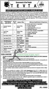 Technical Education And Vocational Training Authority TEVTA Jobs 2021