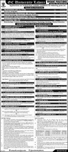 Jobs In Government College GC University Lahore