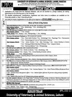 UVAS Jobs 2020 In Newspaper Advertisement & Challan Form