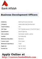 Bank Alfalah Jobs April 2019 - Bank Alfalah Latest Jobs In Pakistan 2019