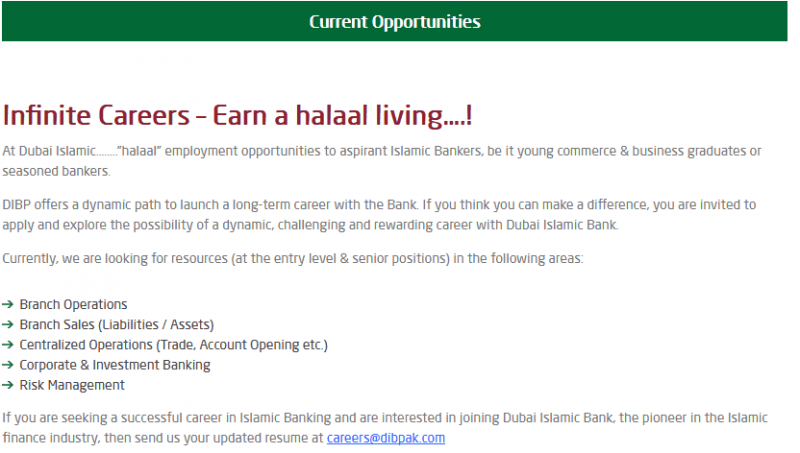 Jobs In Dubai Islamic Bank 2019 - DIB Jobs 2019