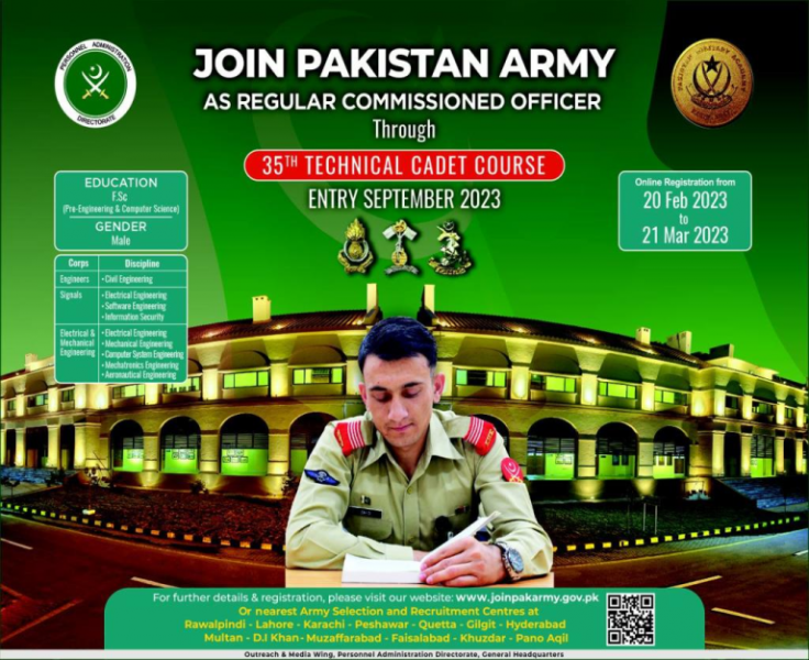 Join The Pak Army Through Technical Cadet Course 2023 - Apply Online